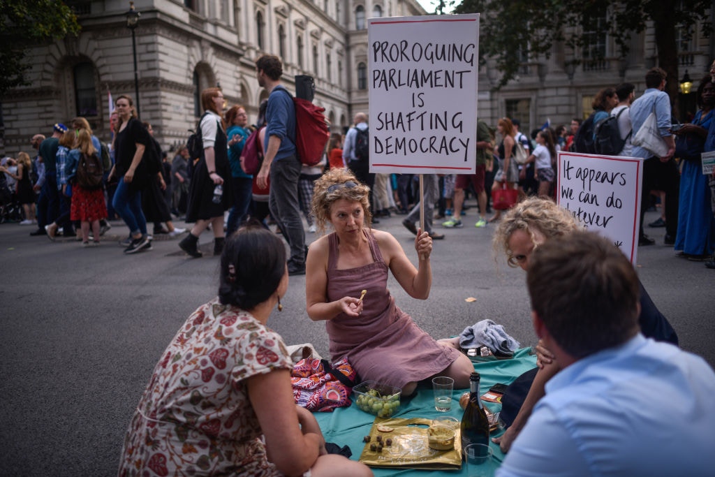 約翰遜出招讓國會休會至10月中，惹來不少民眾反對（Getty Images）