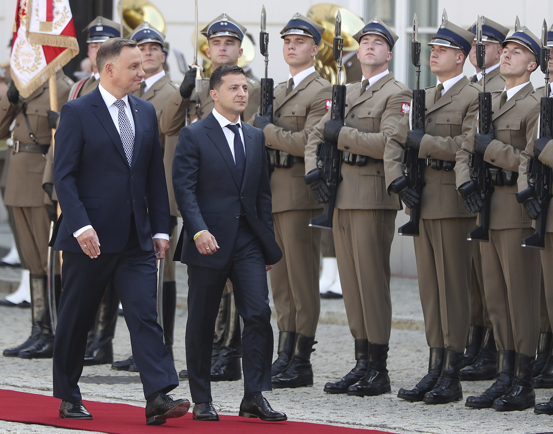 烏克蘭總統澤連斯基訪問華沙,並與波蘭總統杜達會面。(AP) 烏克蘭總統澤連斯基訪問華沙,並與波蘭總統杜達會面。(AP)