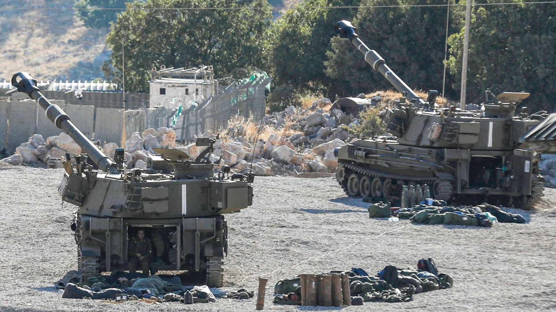 以色列北部地區待命的防空設施。(路透社)