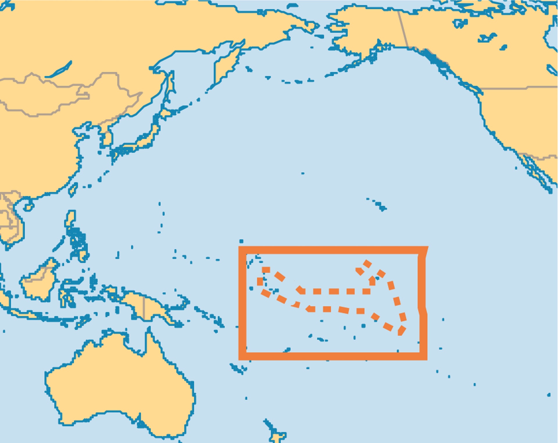 基里巴斯地理位置示意圖。（網絡圖片）