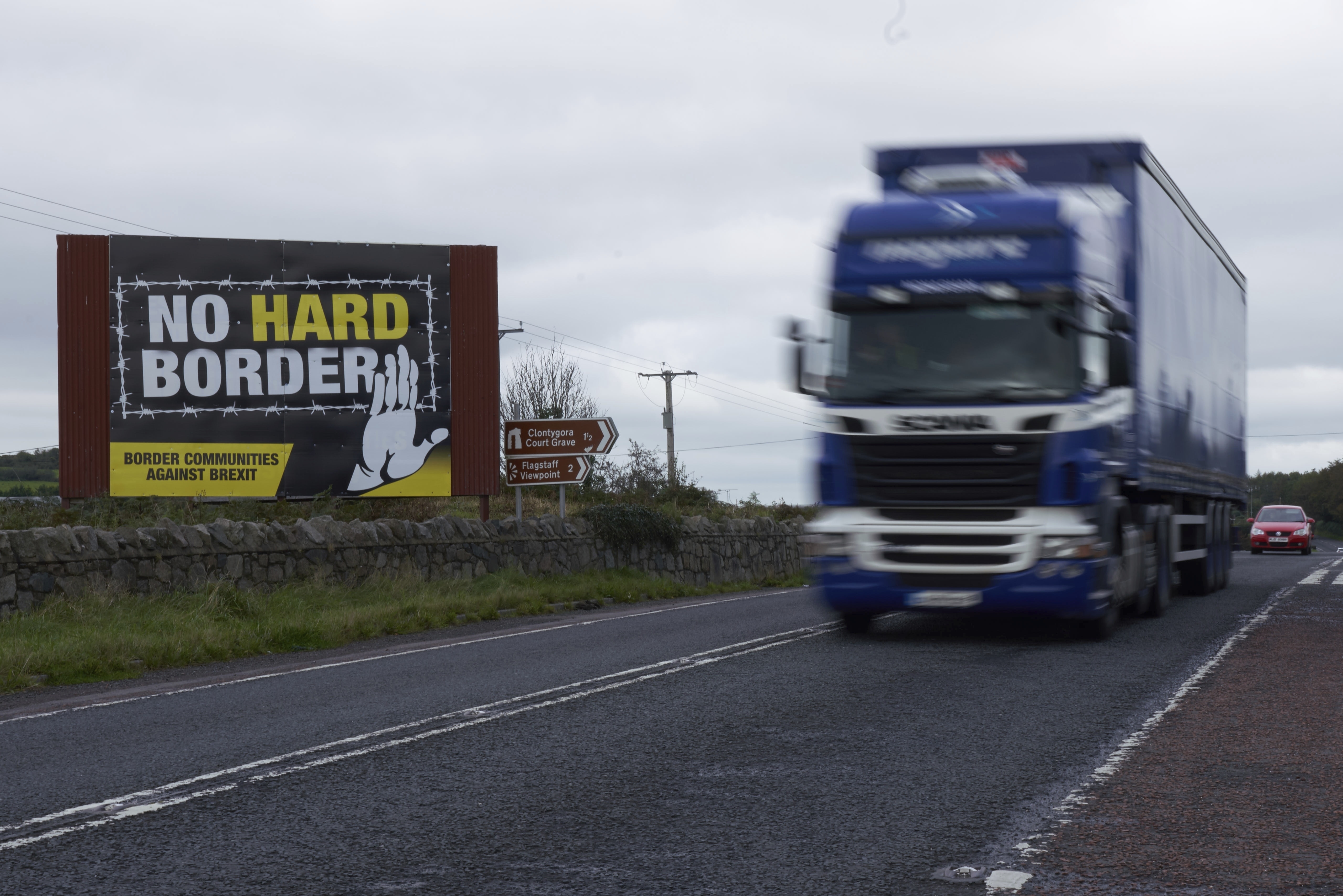 約翰遜的脱歐方案設立為期四年的「雙邊境」計劃。（AP）