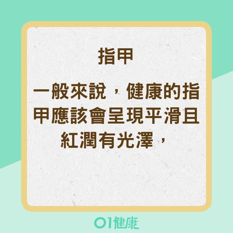 從哪裡可以看出肝不好?1. 指甲(01製圖) 從哪裡可以看出肝不好?1. 指甲(01製圖)