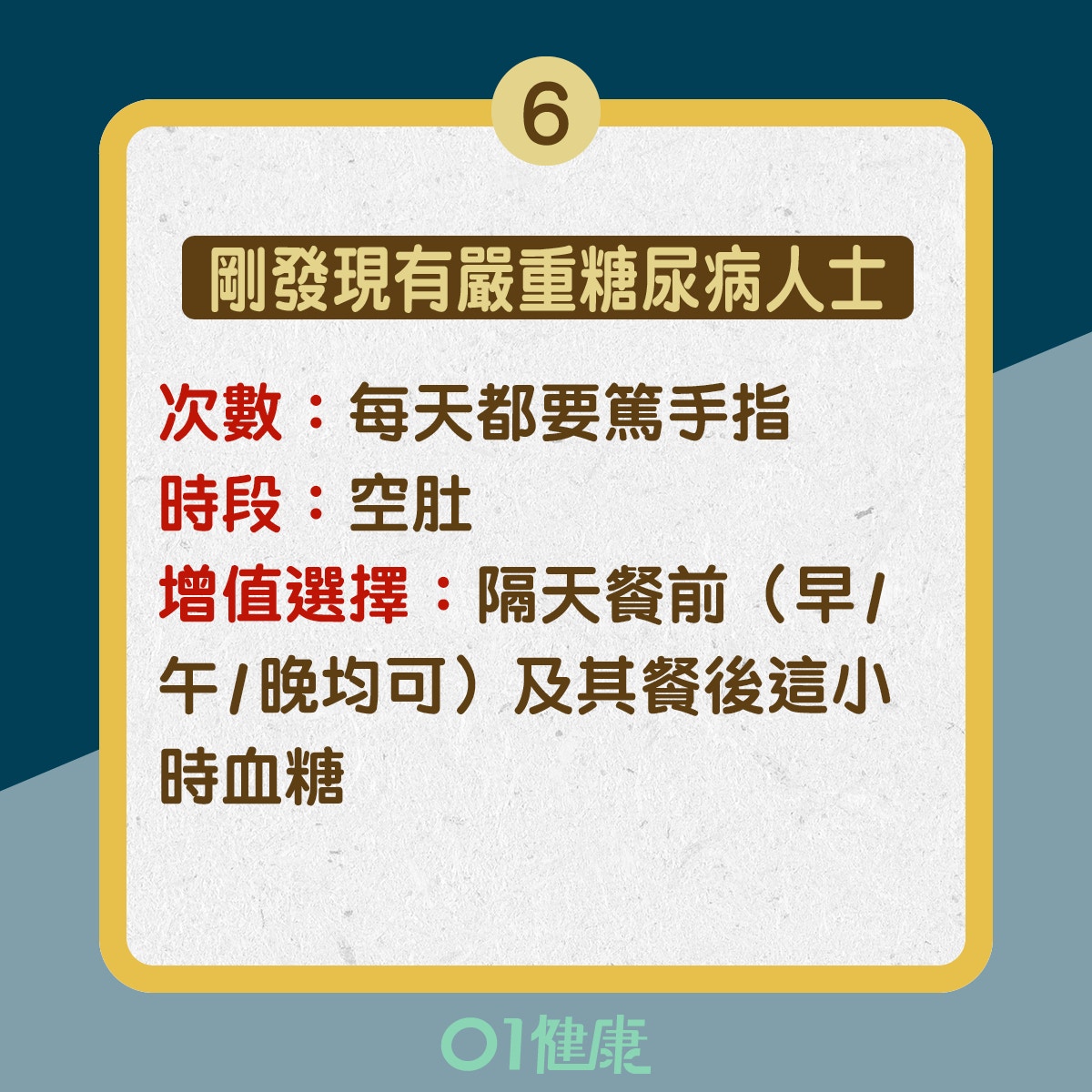 6種病況下檢驗血糖注意事項（01製圖）