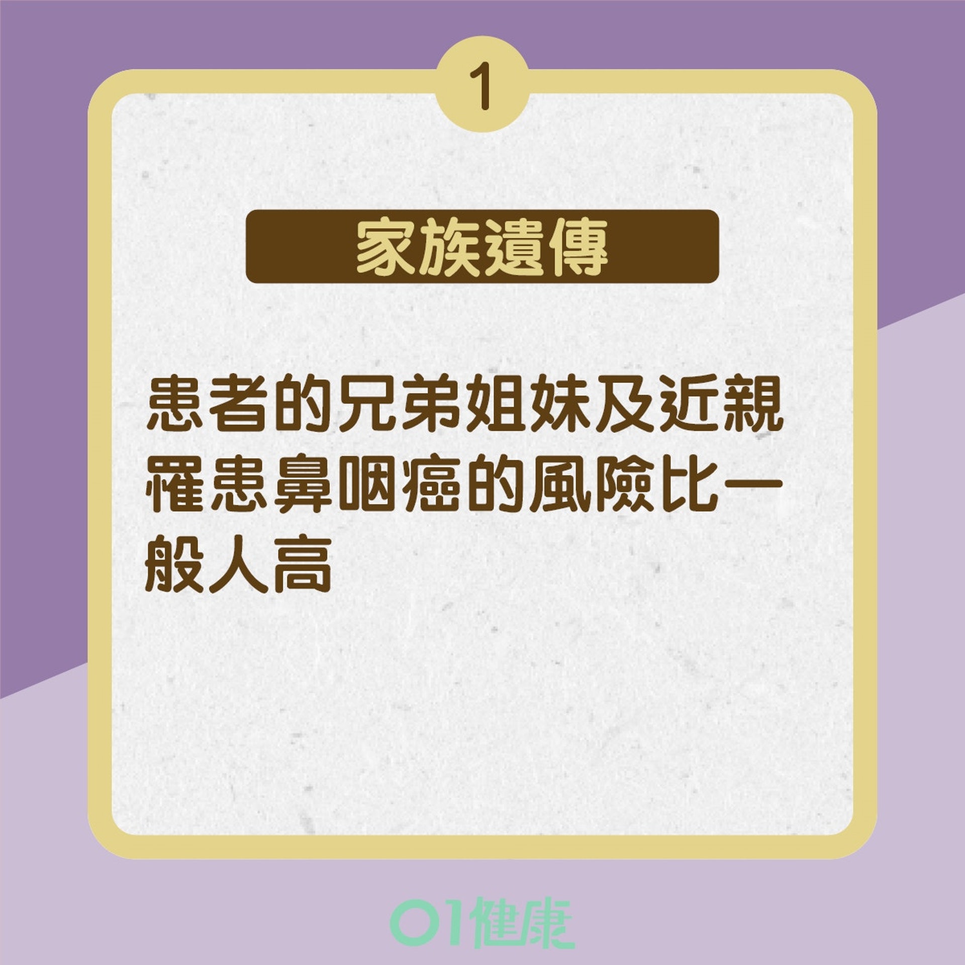 鼻咽癌成因及主要徵狀（01製圖）