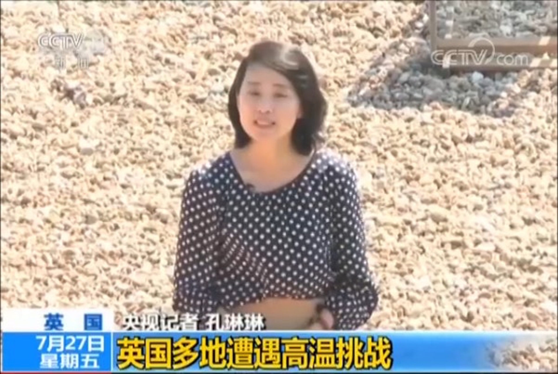 央視記者孔琳琳過去報道新聞時的情況。(央視)