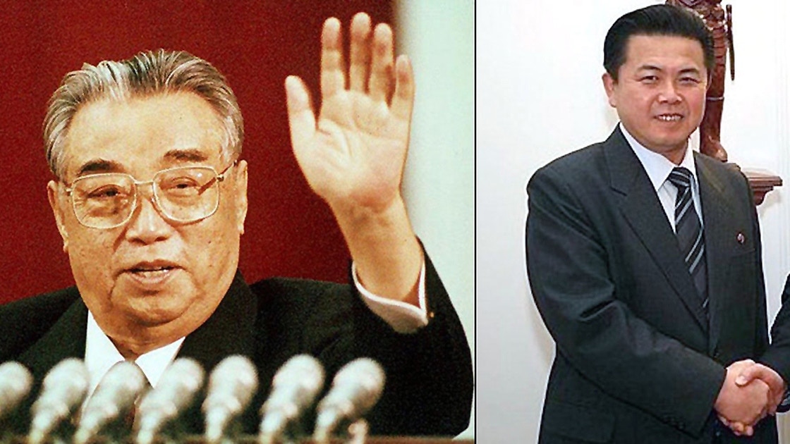 圖左為朝鮮已故前領袖金日成，圖右朝鮮現任領袖金正恩的叔叔金平日。金平日曾被指外貌與金日成相似，成為有望接班管治朝鮮的人選。（VCG）
