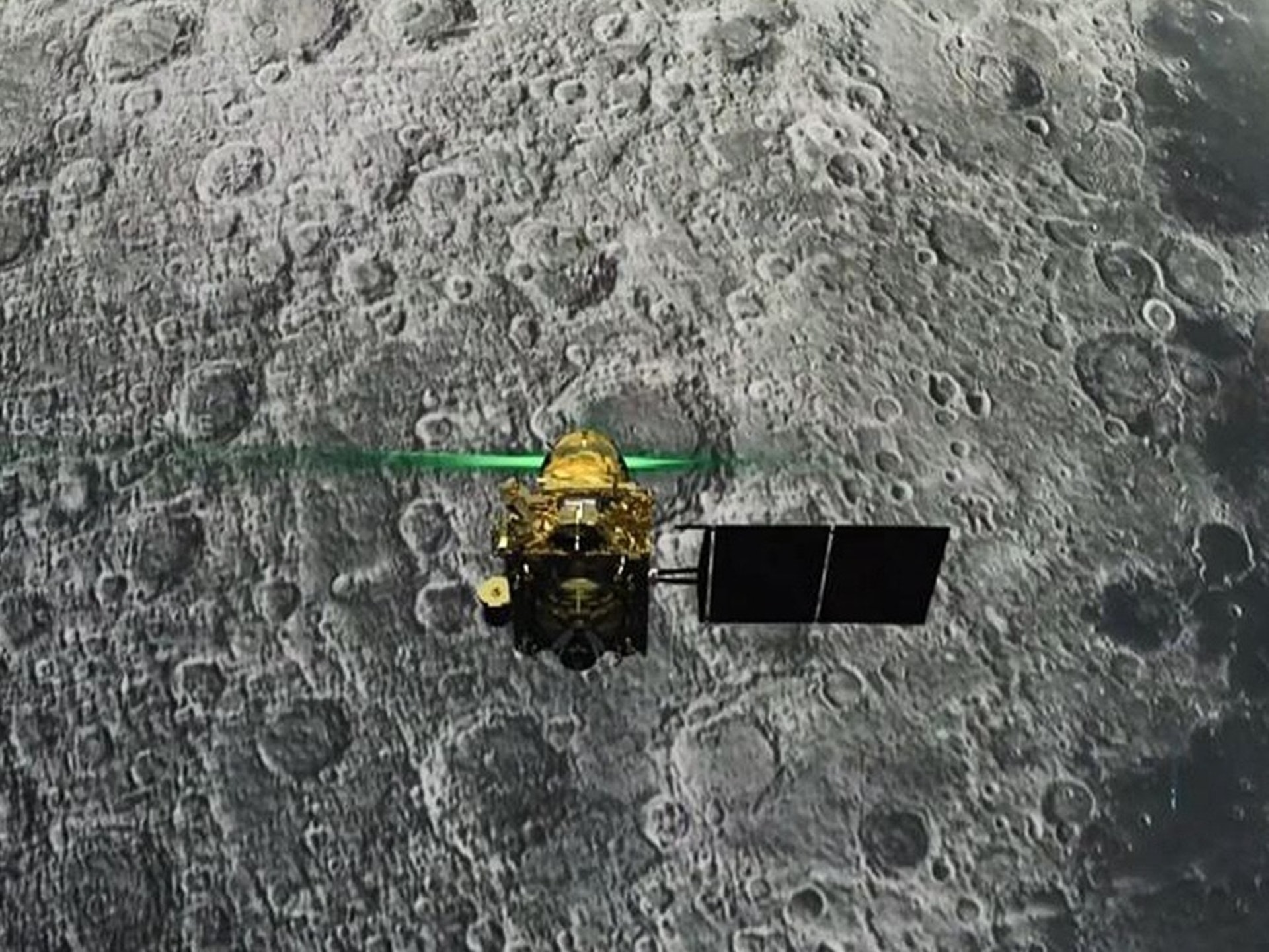 「月船2號」在7月22日發射。圖為印度空間研究組織9月7日公布「月船2號」衛星圖像。(VCG)