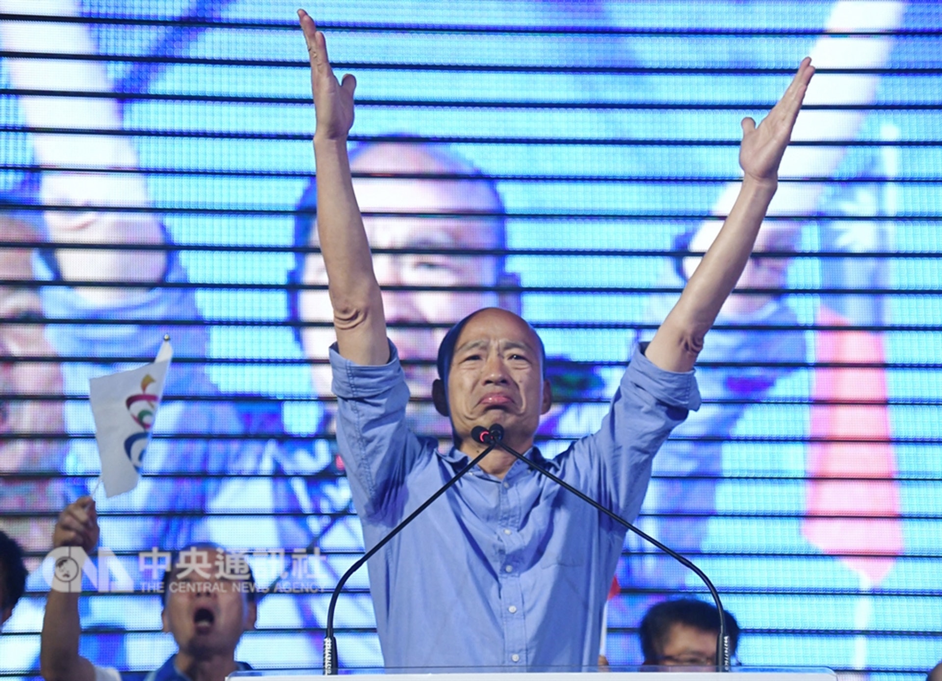 去年11月,韓國瑜當選高雄市長。(中央社/資料圖片) 去年11月,韓國瑜當選高雄市長。(中央社/資料圖片)