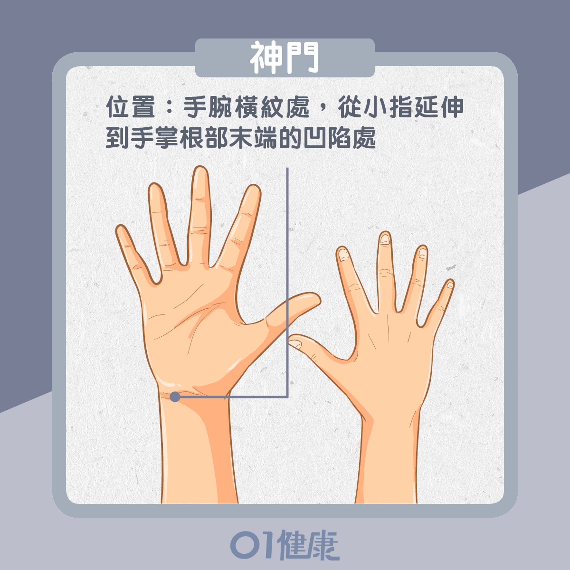 神門穴位置(01製圖) 神門穴位置(01製圖)