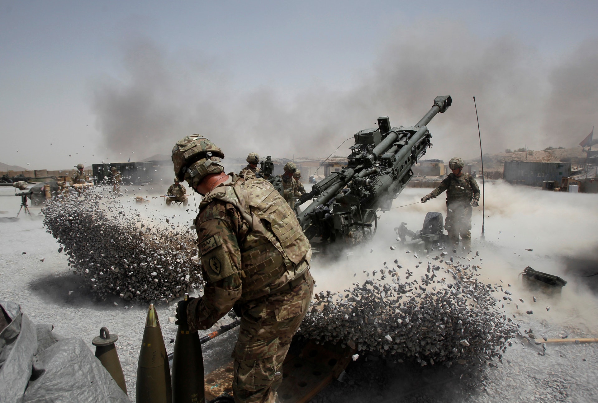美軍2001年至2021年間發動阿富汗戰爭，圖為2011年駐扎在阿富汗坎大哈（Kandahar）的美軍。（路透社）