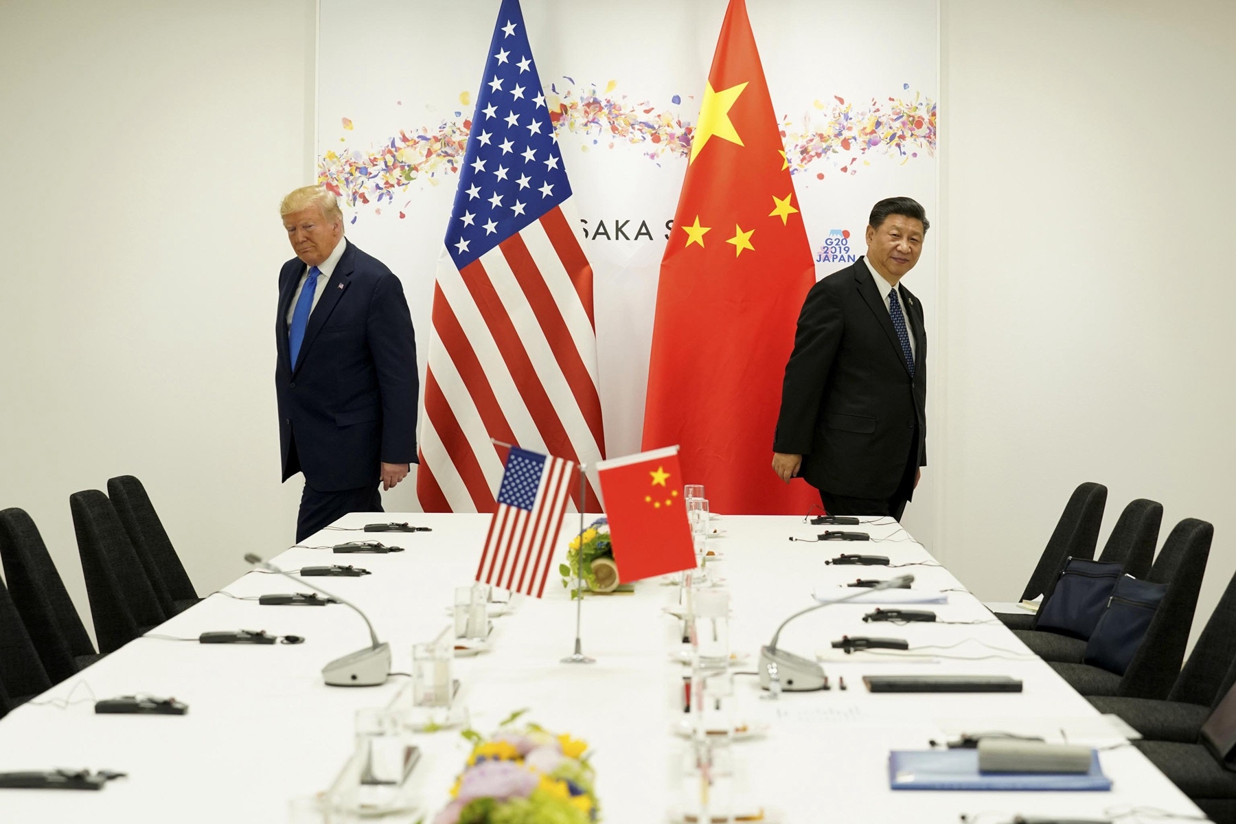 世界經濟論壇2020年年會將不會上演習特會。圖為2019年6月29日，習近平和特朗普在G20大阪峰會期間會晤。（路透社）