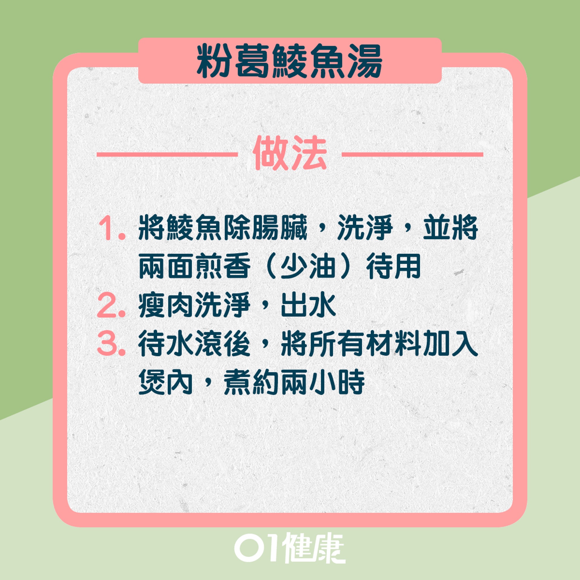 3. 粉葛鯪魚湯:做法(01製圖) 3. 粉葛鯪魚湯:做法(01製圖)