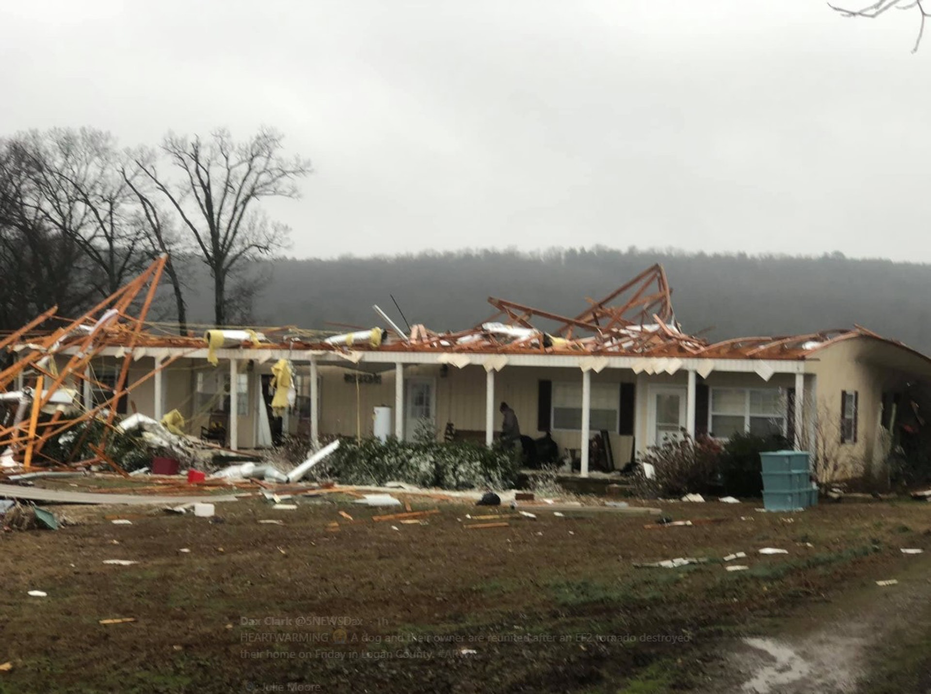 Nearby houses were also damaged. (Julie Moore) Nearby houses were also damaged. (Julie Moore)