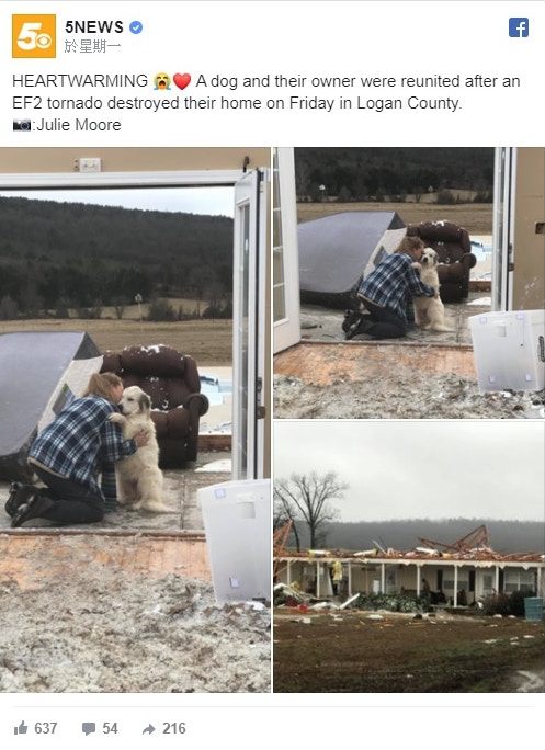 A touching moment of reunion between a man and a dog. (5NEWS@facebook)