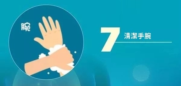 正確洗手7大步驟。(武漢市衛生計生宣教中心/香港01)