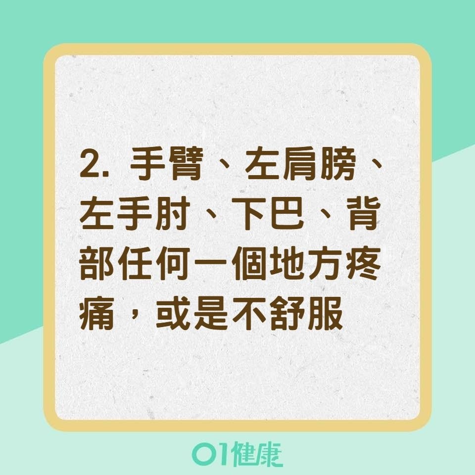 心肌梗塞的7大前兆（01製圖）