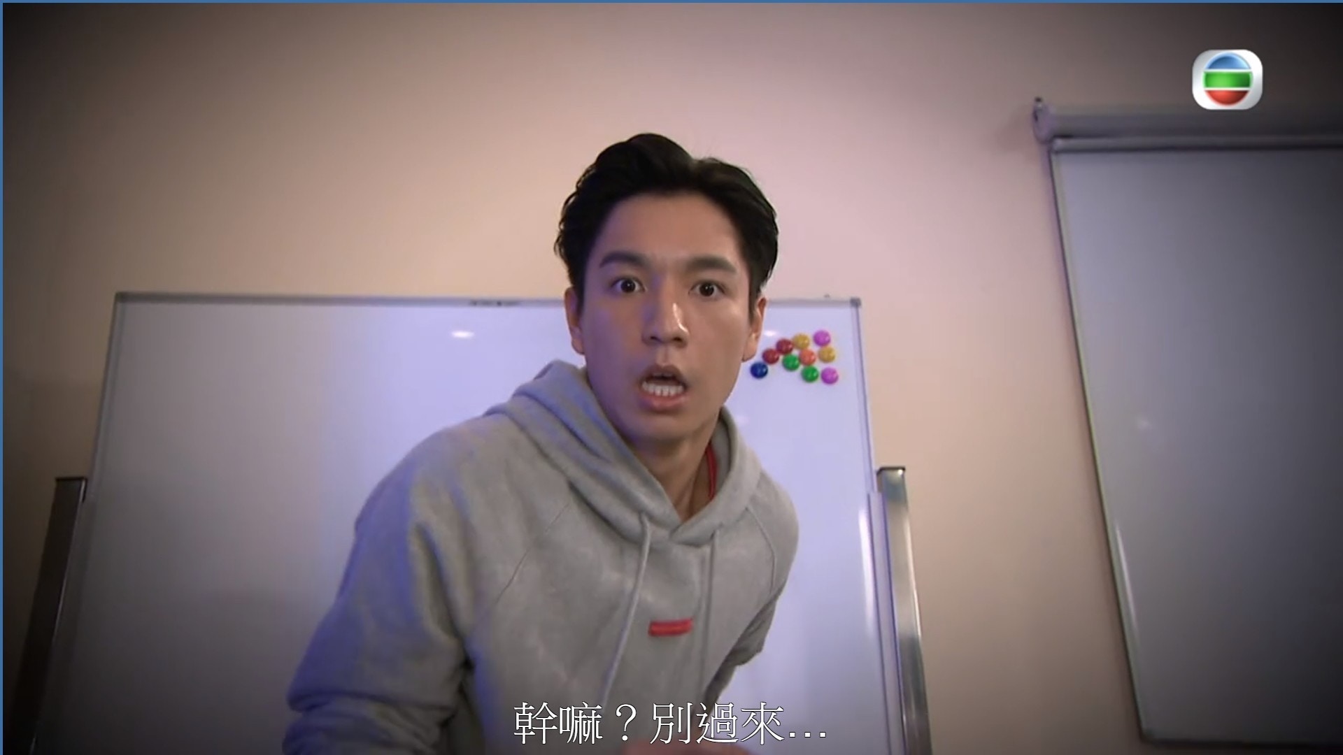 導盲犬隨即大聲吠叫及作勢張口反擊。(電視截圖) 導盲犬隨即大聲吠叫及作勢張口反擊。(電視截圖)