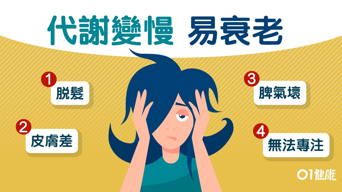 【減肥】新陳代謝慢脱髮易老難減肥 注意9大症狀應少吃蛋糕薯條 【減肥】新陳代謝慢脱髮易老難減肥 注意9大症狀應少吃蛋糕薯條