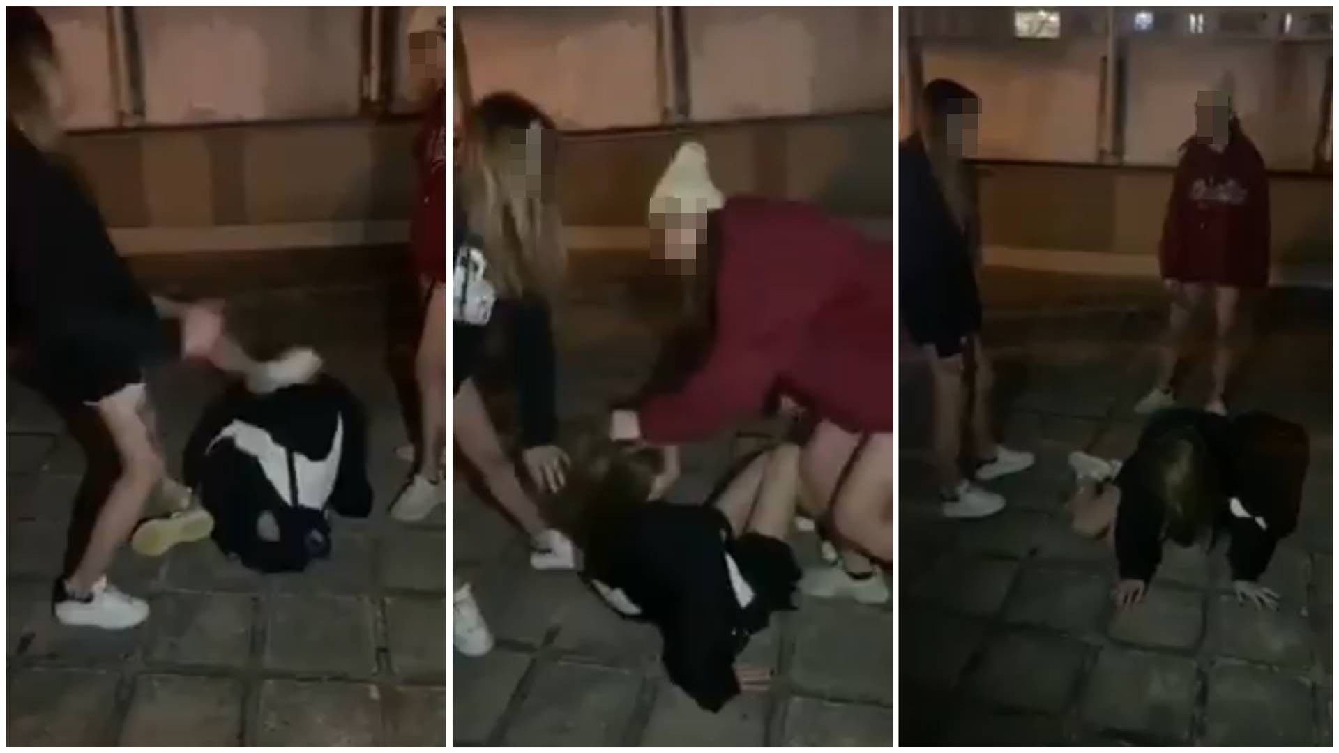 上月底，綽號「牛丸」的17歲少女及其朋黨，又在屯門安定邨商場平台毆打一名15歲少女。有人圍觀取笑拍攝，影片在網上公開後引發熱議，最終打人少女被捕。（影片截圖）