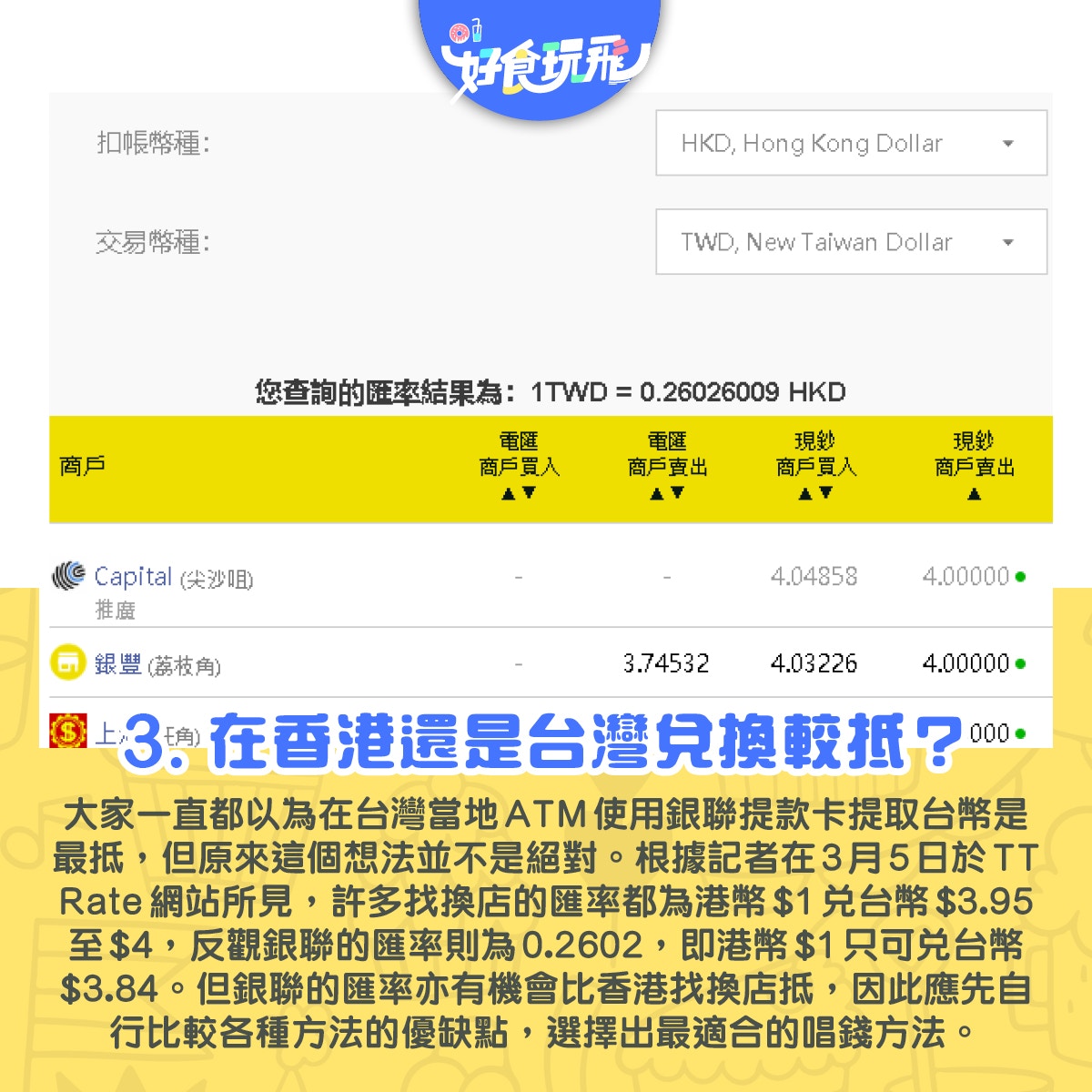 兑換台幣2020｜港幣換台幣8大攻略銀聯卡台灣ATM提款不是最抵？