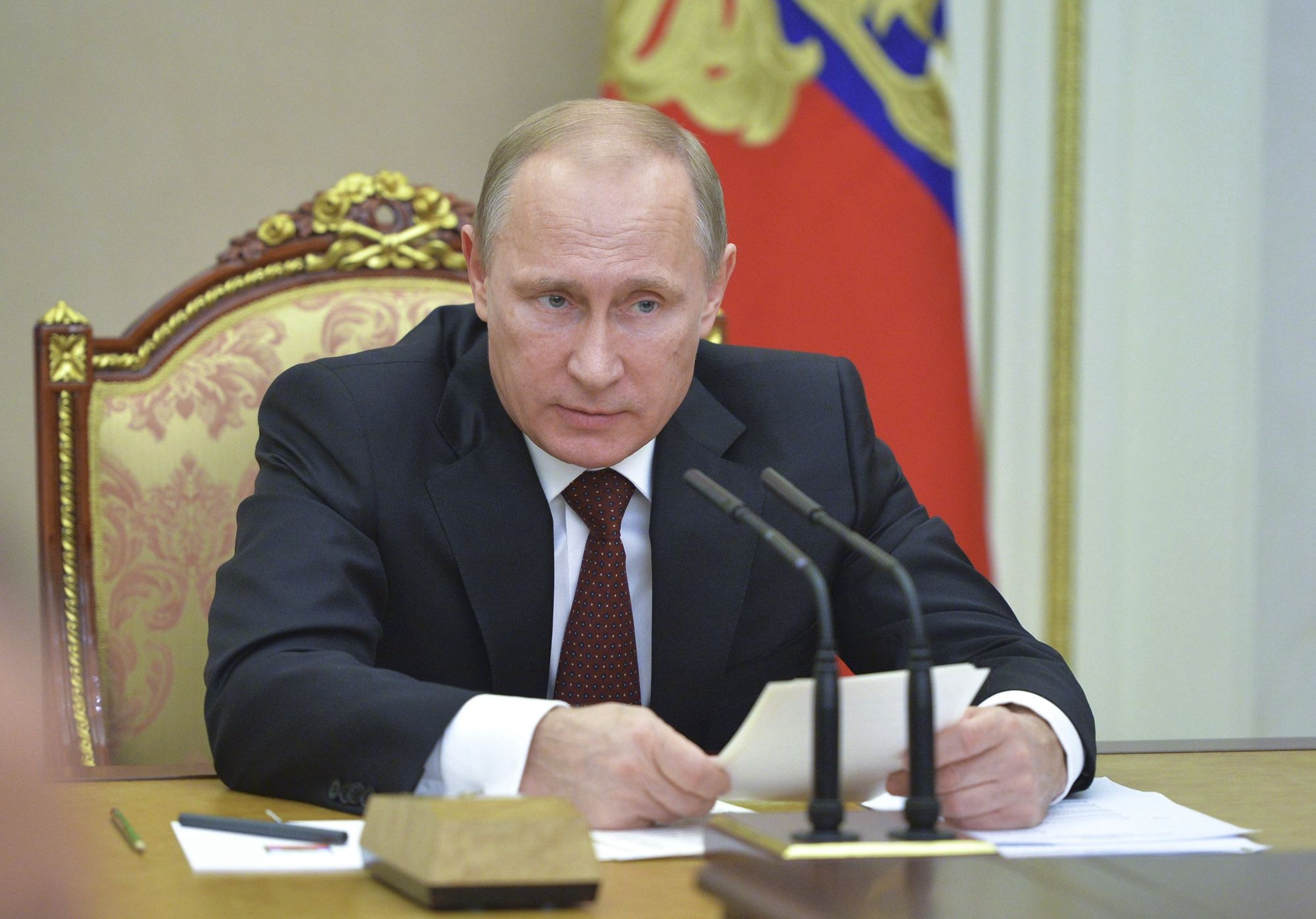 2014年11月20日，俄羅斯總統普京主持召開俄聯邦安全委員會會議。普京在會議上表示，在一系列國家發生的「顏色革命」對俄羅斯聯邦來講，是教訓，也是警示。政府會竭盡所能避免其在俄發生。（Reuters）