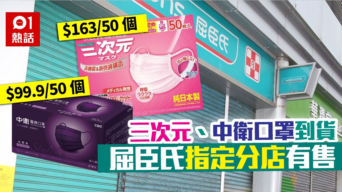 屈臣氏售三次元及中衛口罩最平 99 5 50個12間指定分店開賣 香港01 熱爆話題