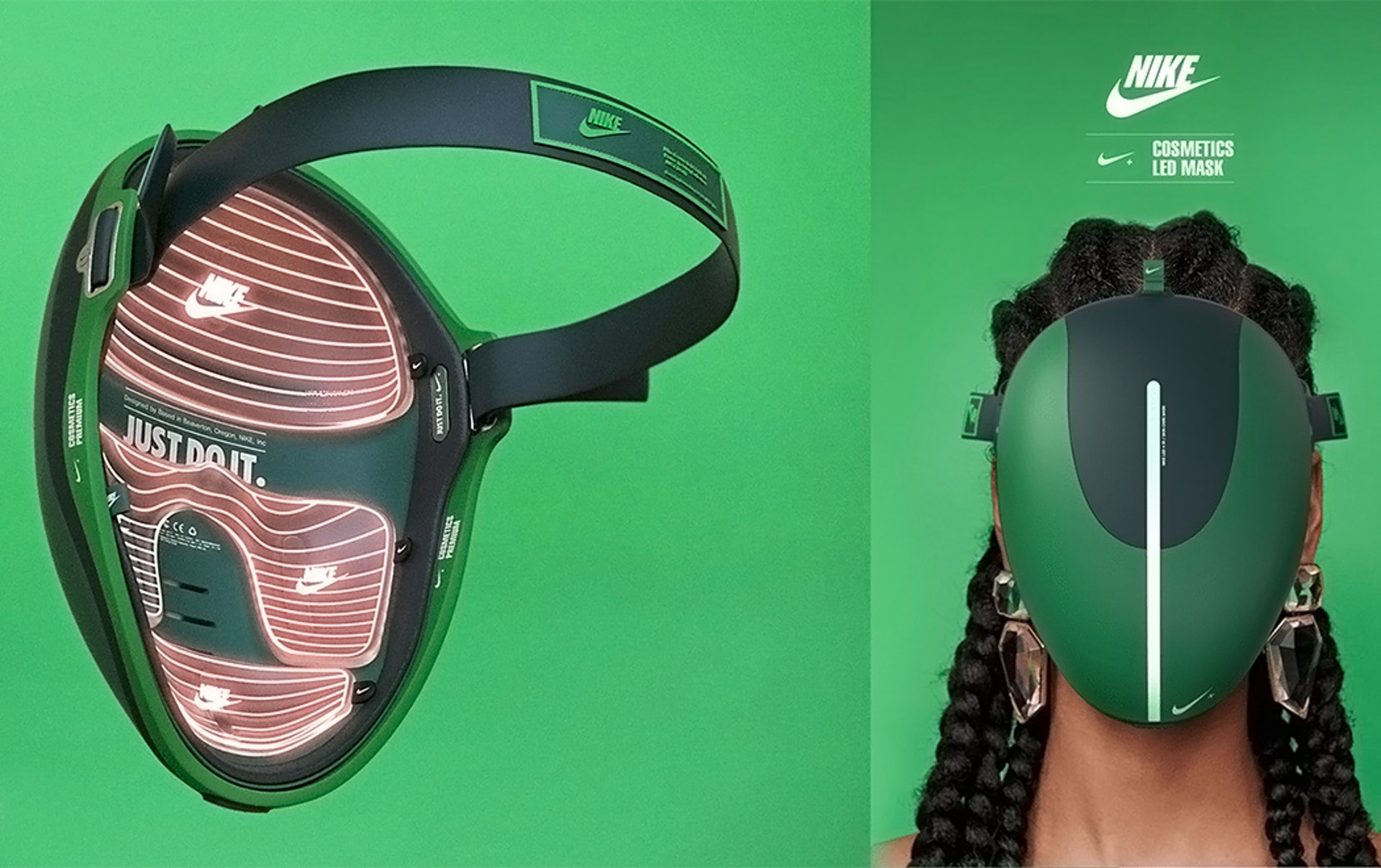 某位南韓設計師從NIKE過去的設計取材,設計出一款LED mask。(2020 PDF HAUS) 某位南韓設計師從NIKE過去的設計取材,設計出一款LED mask。(2020 PDF HAUS)
