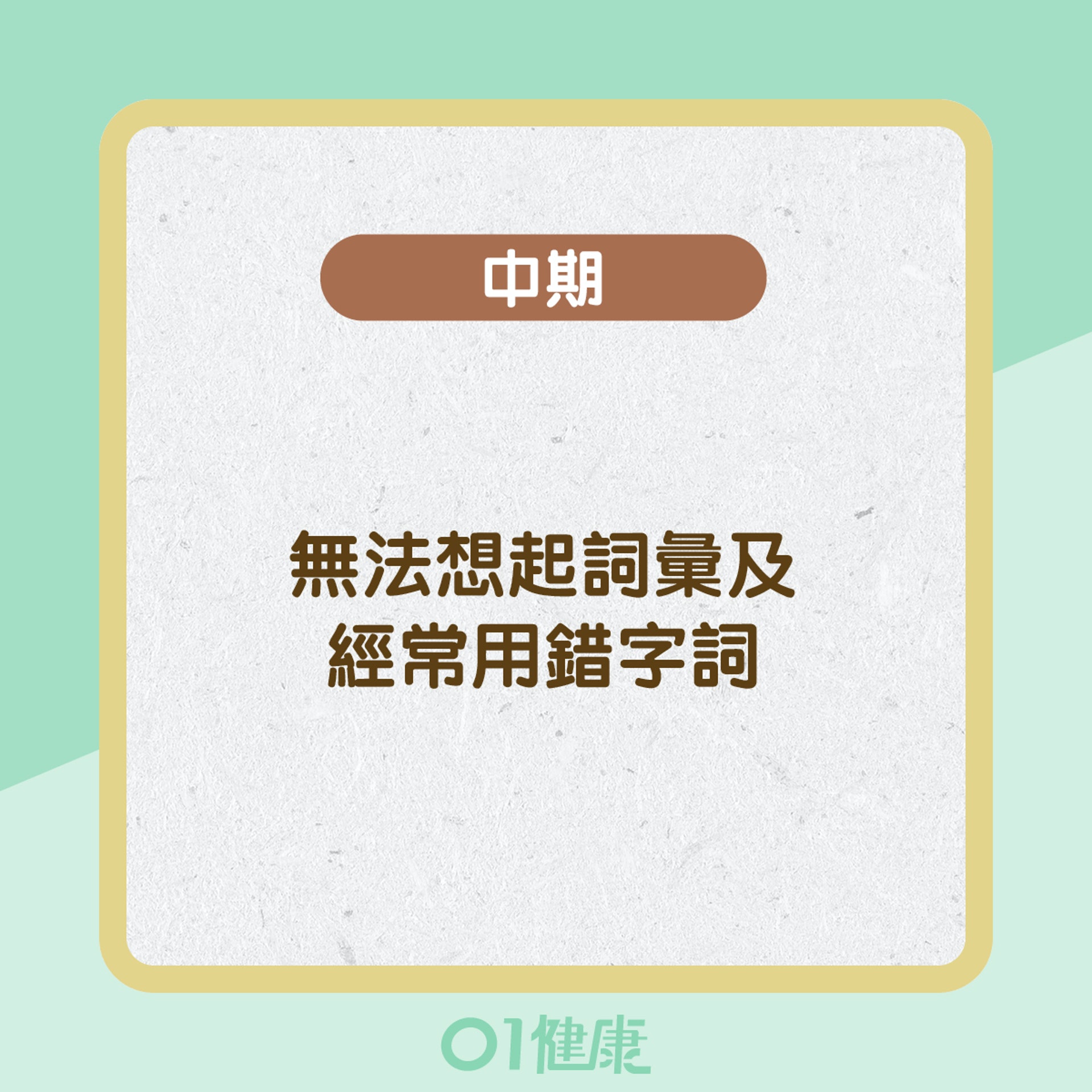 腦退化不同階段的症狀 (01製圖) 腦退化不同階段的症狀 (01製圖)