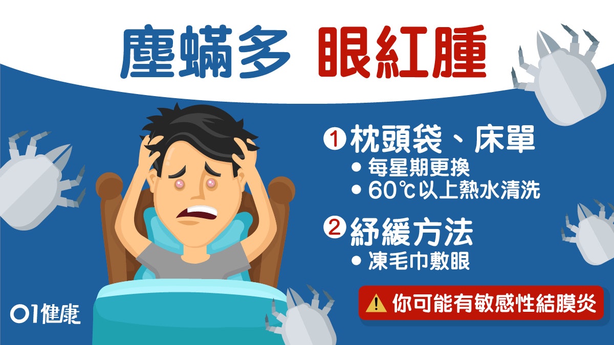 眼腫 塵蟎引致結膜炎床單枕頭是元兇 5大方法減低塵蟎致敏原 香港01 健康 眼腫 塵蟎引致結膜炎床單枕頭是元兇 5大方法減低塵蟎致敏原 香港01 健康
