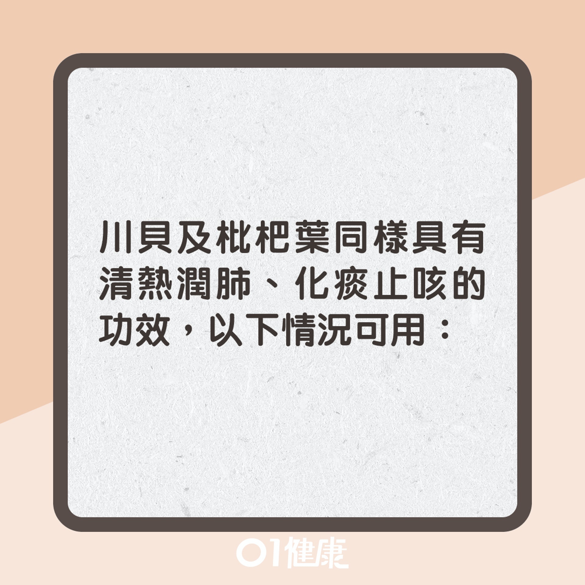 川貝枇杷葉食用宜忌(01製圖) 川貝枇杷葉食用宜忌(01製圖)