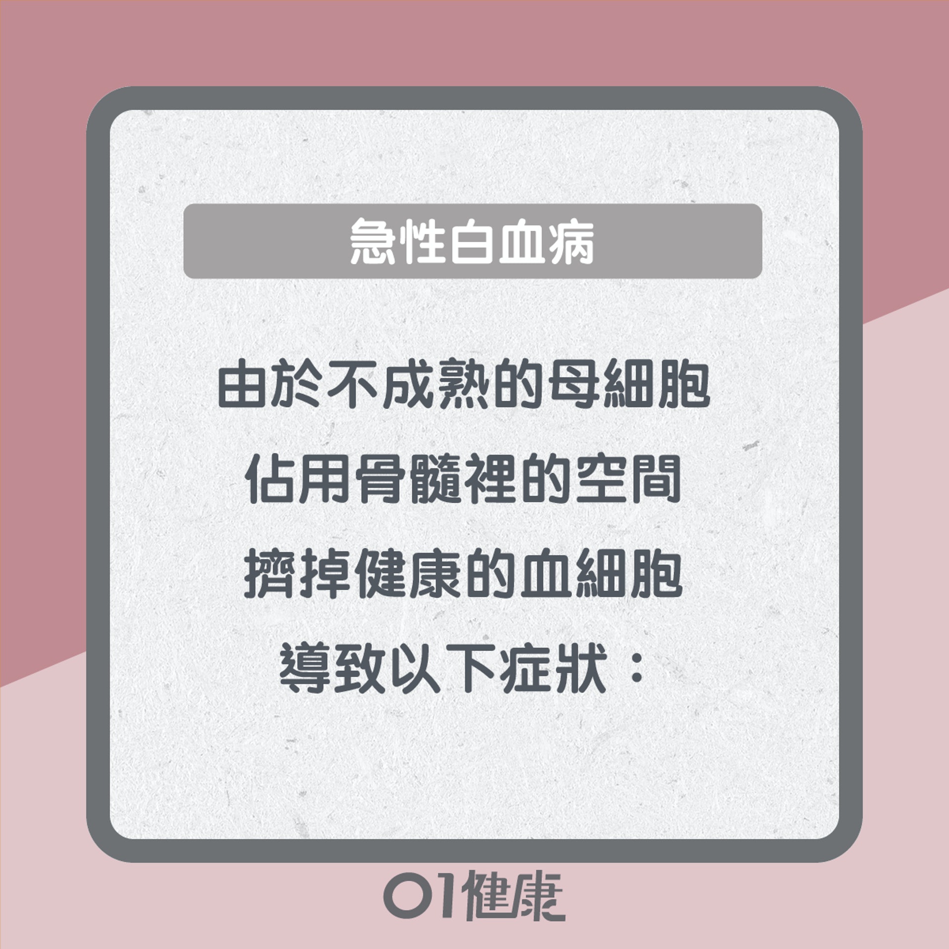 急性白血病症狀(01製圖) 急性白血病症狀(01製圖)