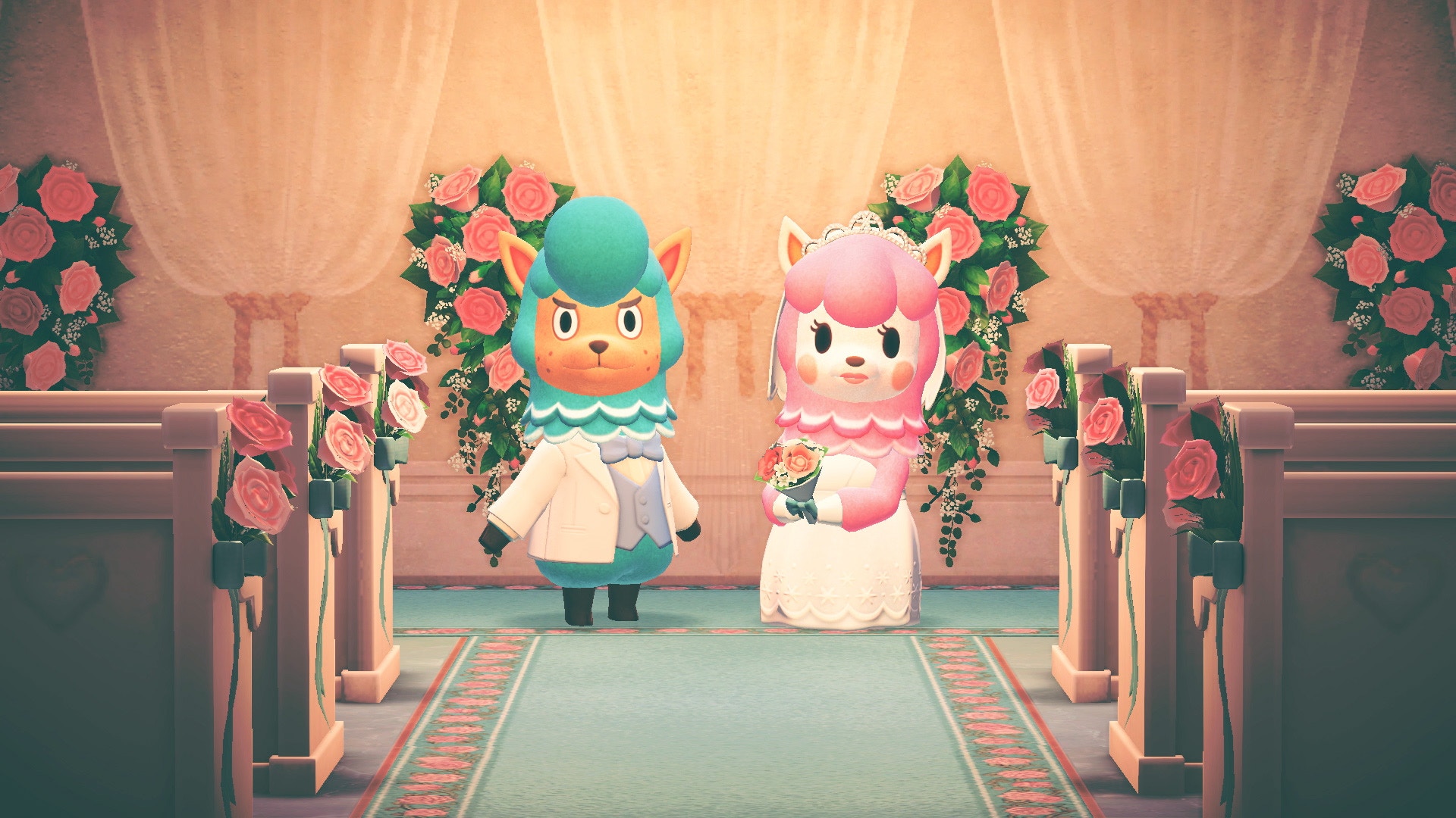 一對新人希望玩家幫忙佈置場景。（animalcrossing @twitter）