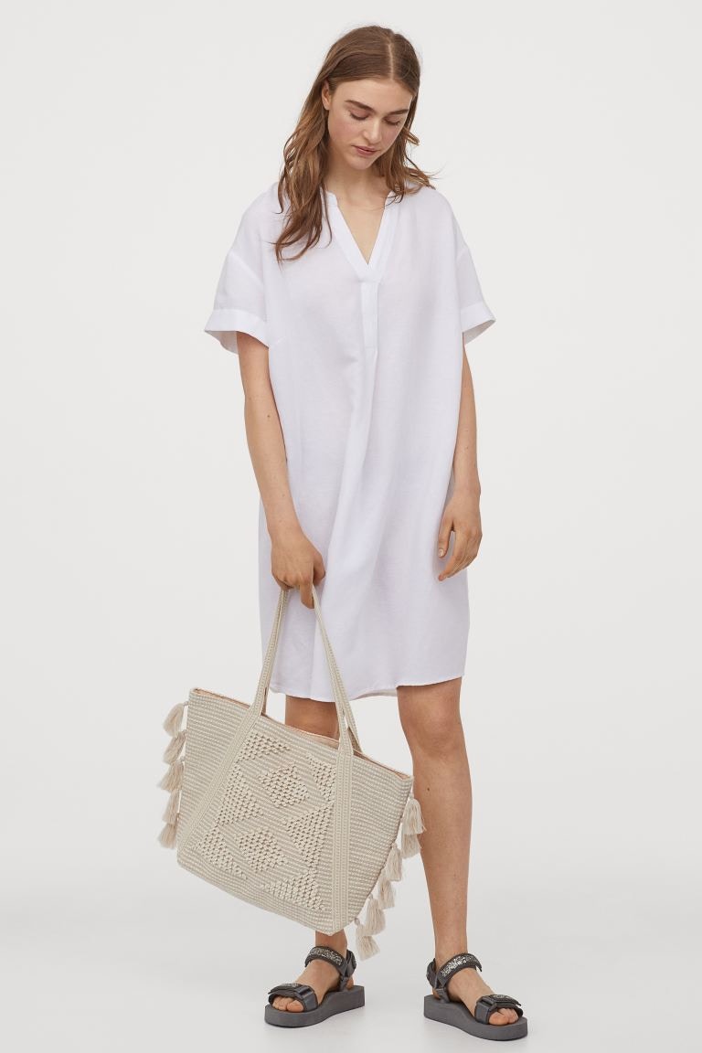 H&M V領洋裝HK$179(hm.com)