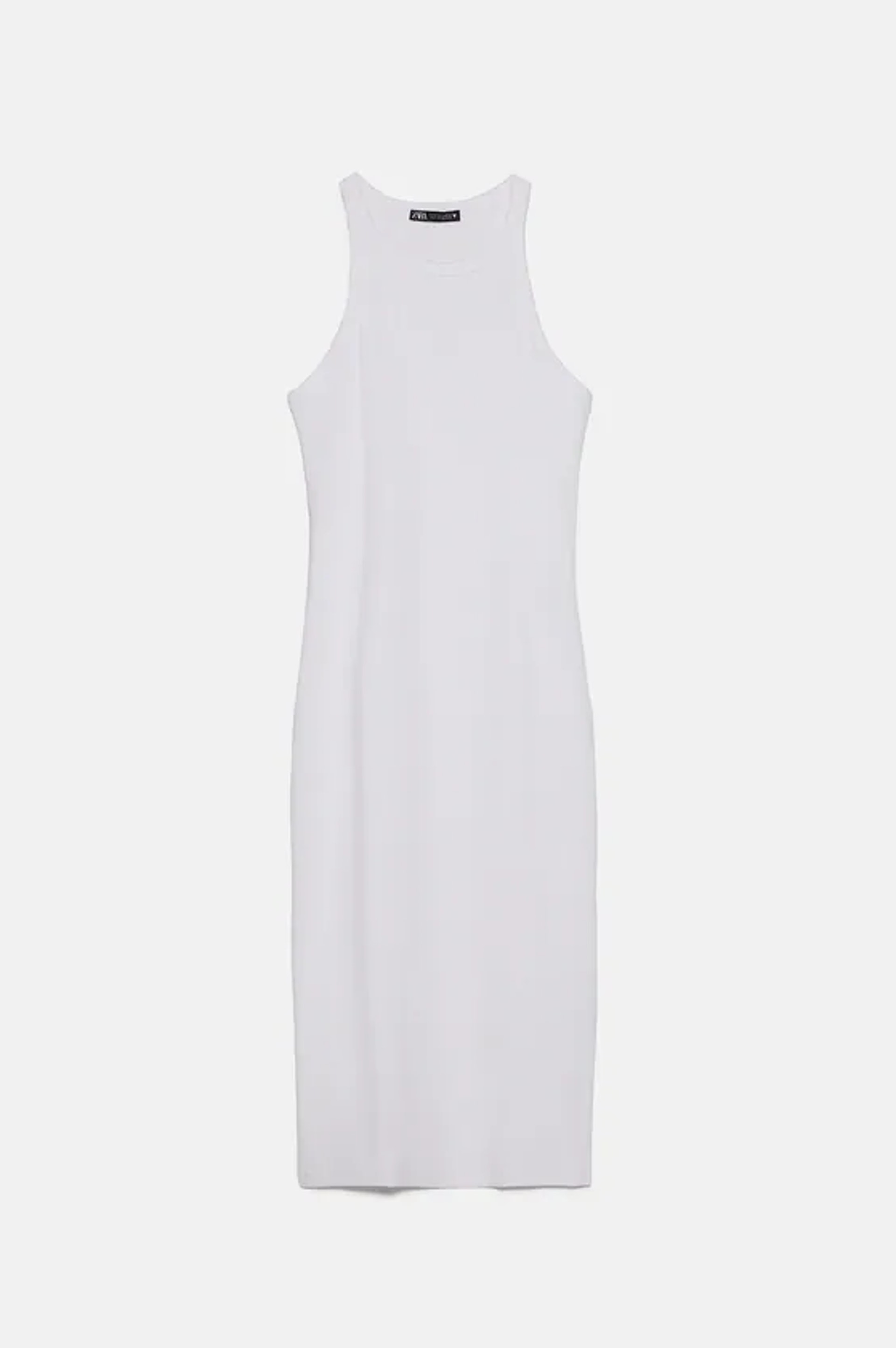 Zara羅紋削肩連身裙HK$129(zara.com)