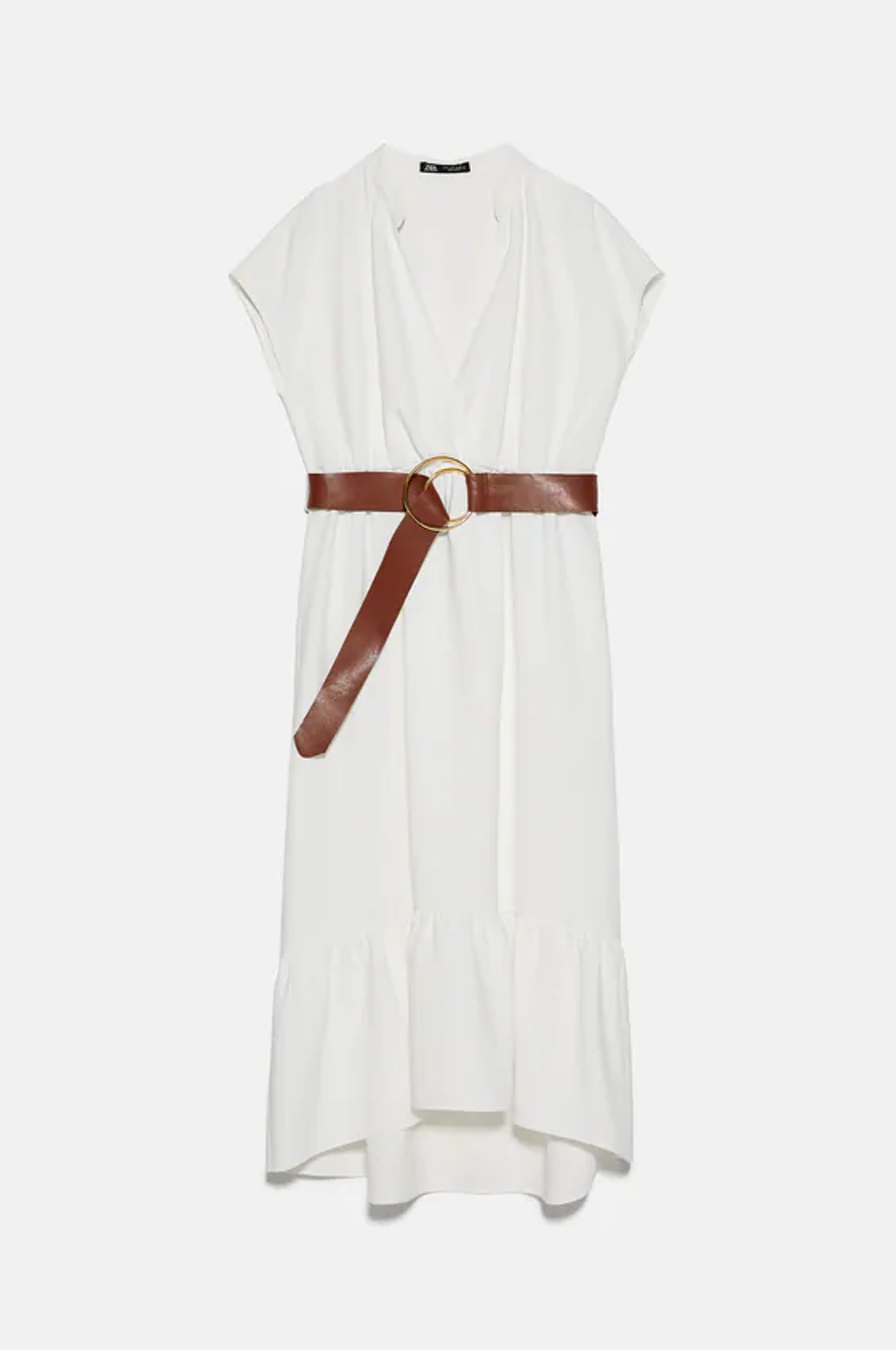 Zara繫腰帶洋裝HKD 499(zara.com)