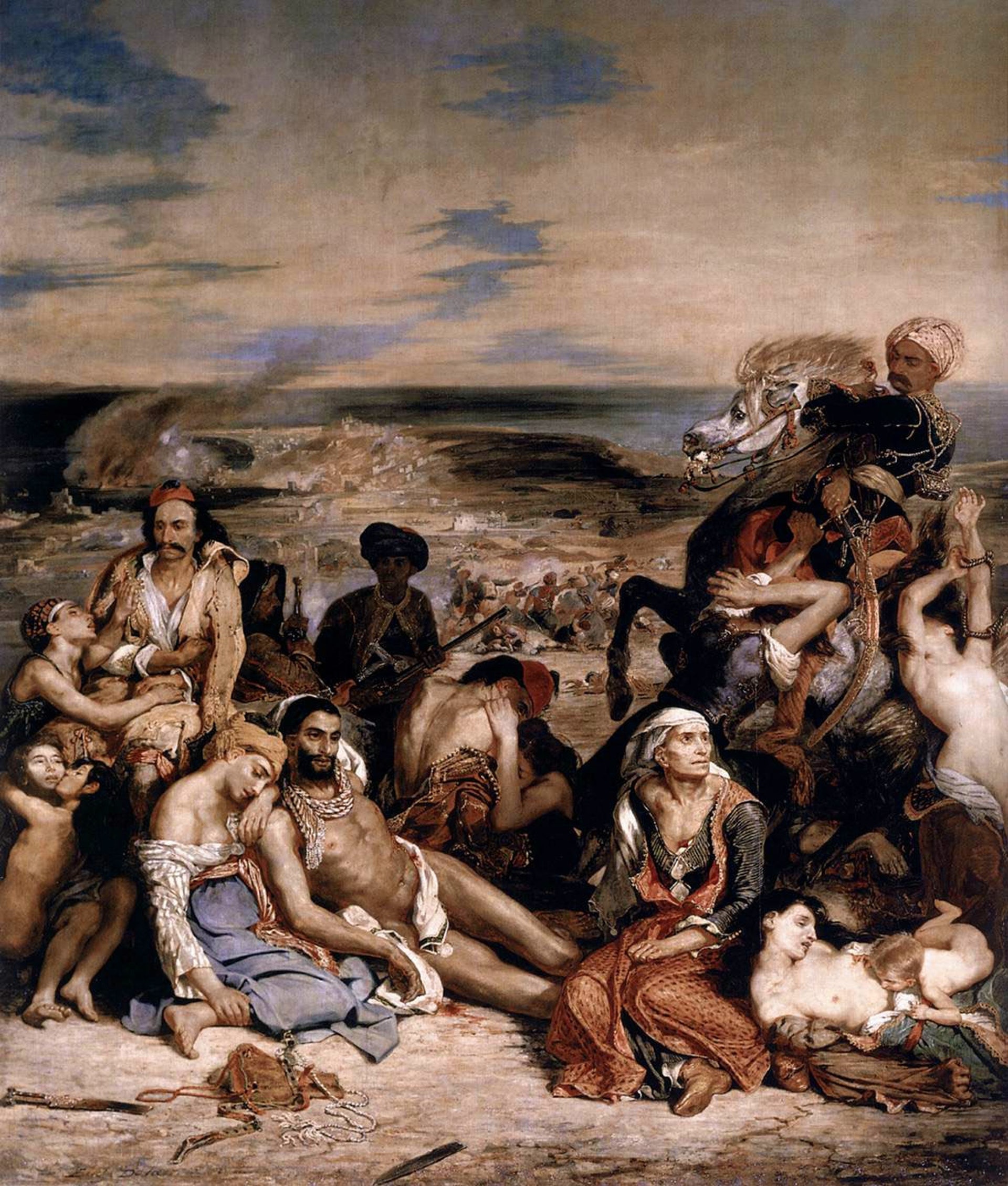 歐仁・德拉克拉瓦(Eugène Delacroix)《希阿島的屠殺》(The Massacre at Chios)(Wikimedia Commons) 歐仁・德拉克拉瓦(Eugène Delacroix)《希阿島的屠殺》(The Massacre at Chios)(Wikimedia Commons)