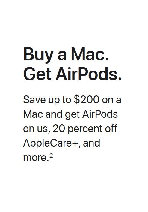 apple buy mac get airpods