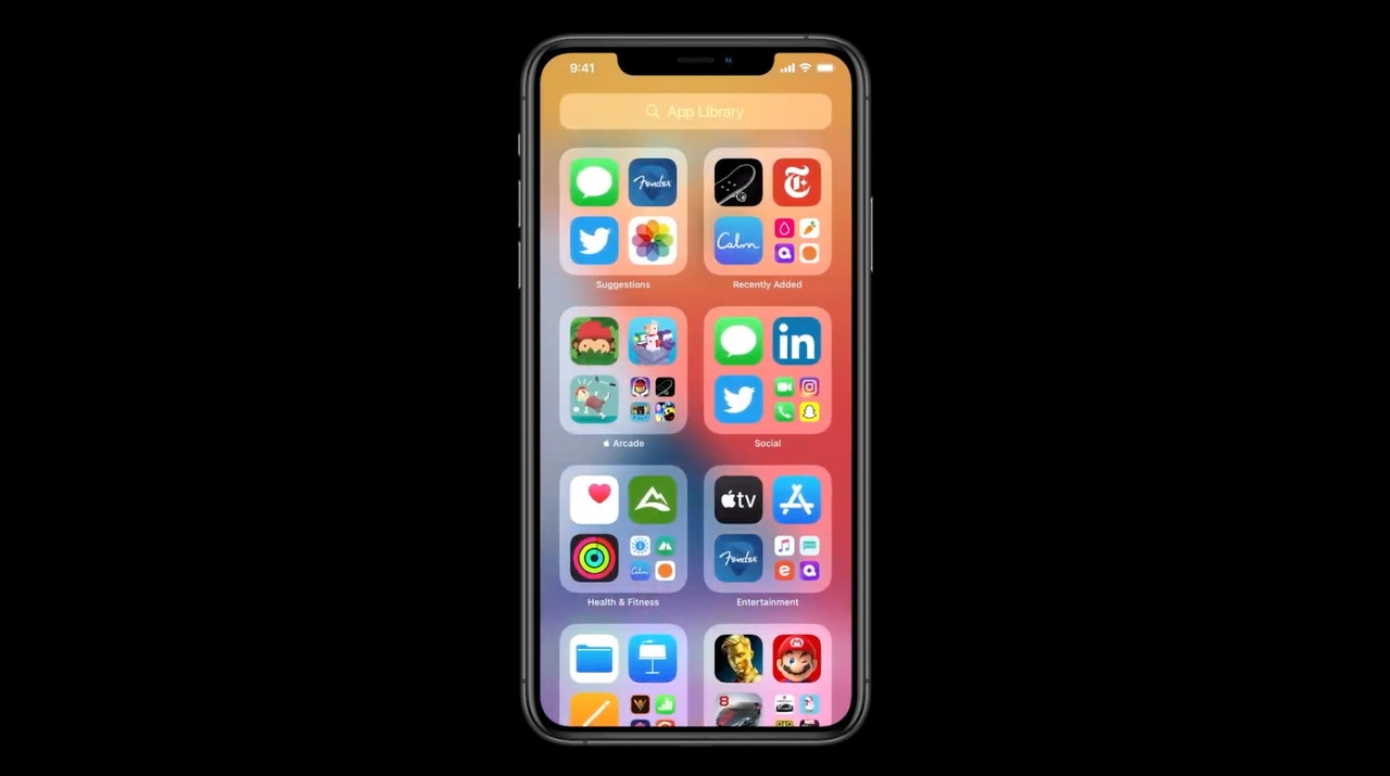 所有的 Apps 會放在 App Library 內,自動分門別類(Apple) 所有的 Apps 會放在 App Library 內,自動分門別類(Apple)