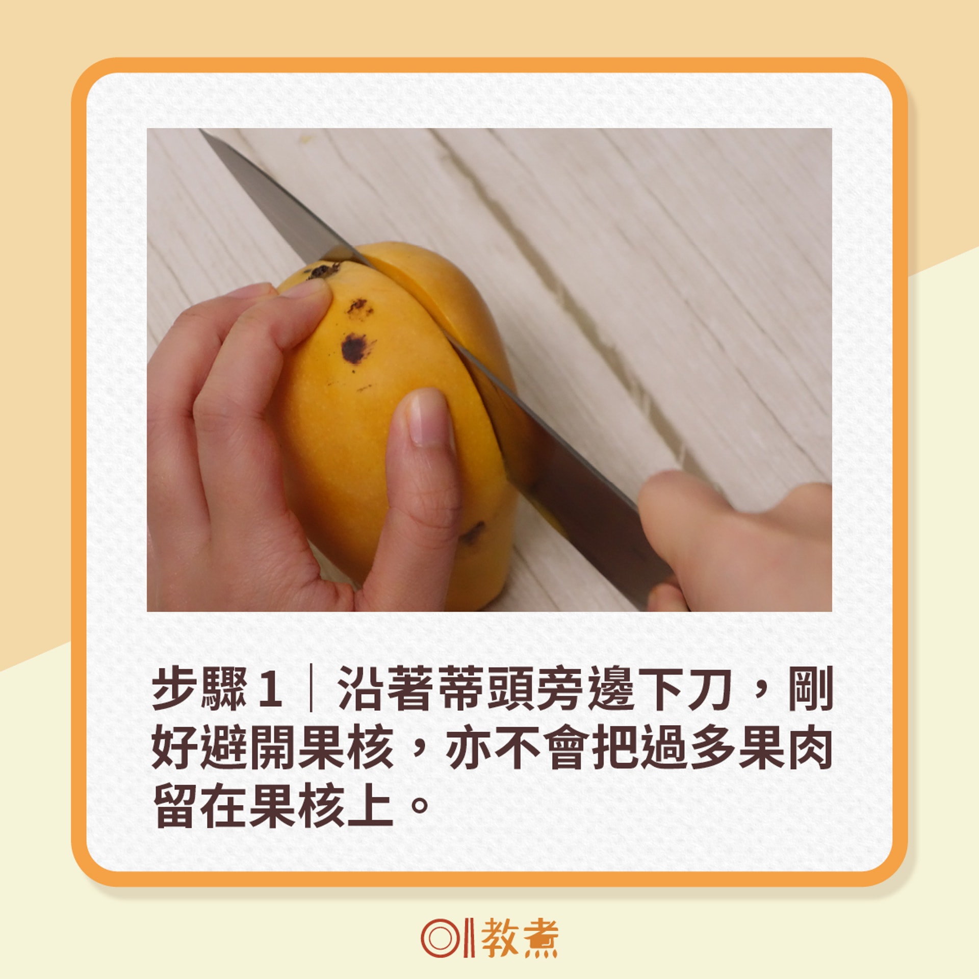 簡易芒果起肉法(01製圖)