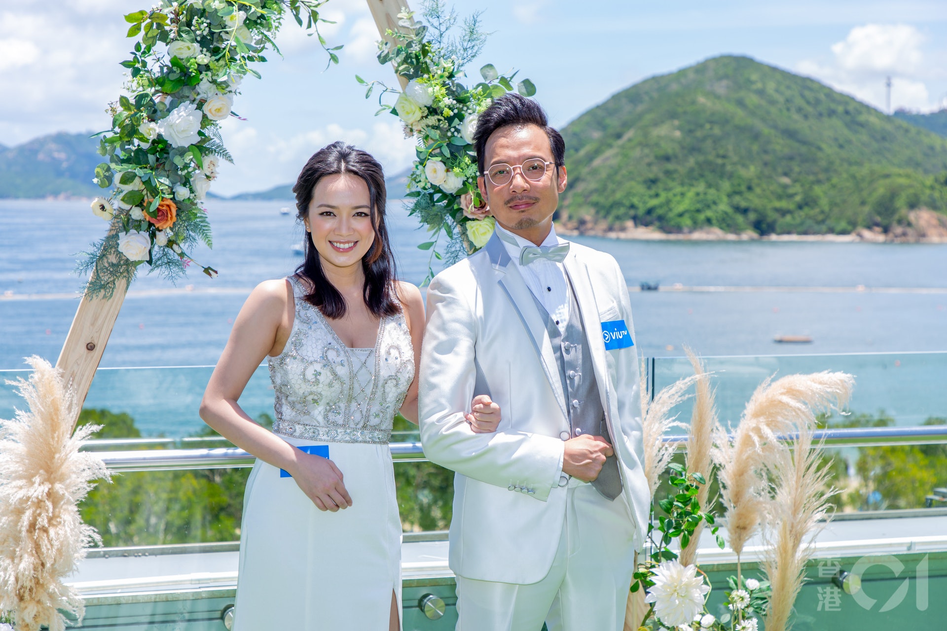 二人今日要拍結婚場面。(葉志明攝) 二人今日要拍結婚場面。(葉志明攝)