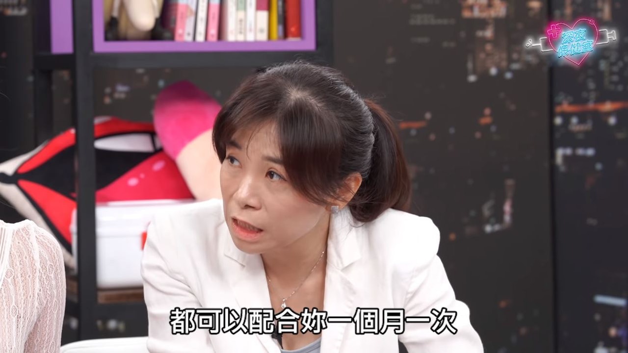 在有男友的情況下,大約一個月一次,相較於男性平均一星期五次的慾望,相差甚大。(截圖) 在有男友的情況下,大約一個月一次,相較於男性平均一星期五次的慾望,相差甚大。(截圖)