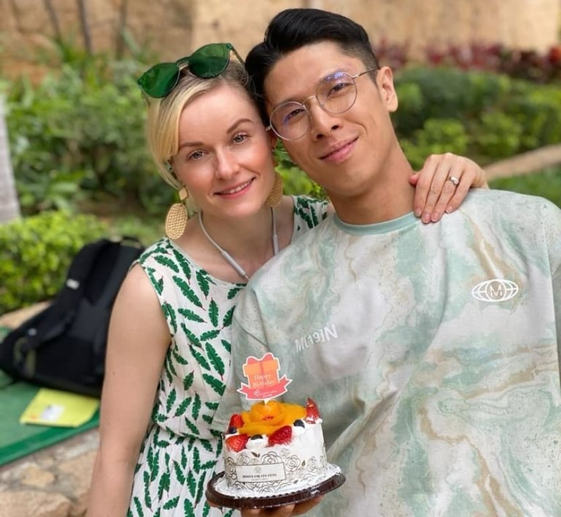 陳明恩與丈夫Eddy。(IG@dancingcorinna) 陳明恩與丈夫Eddy。(IG@dancingcorinna)
