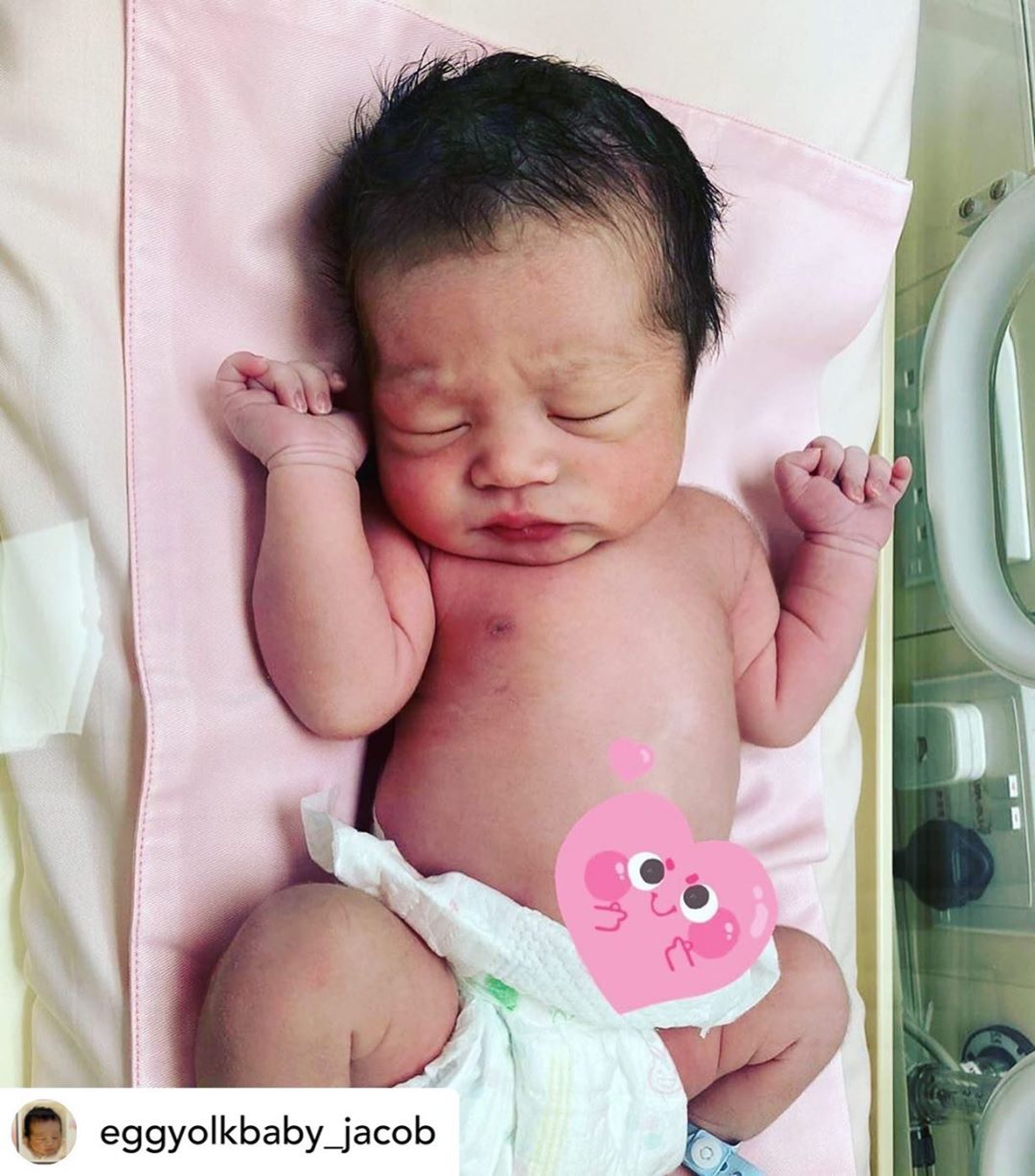 黄丽帼的蛋黄仔足足有6.7磅重! (Instagram:@wonglaikwok) 黄丽帼的蛋黄仔足足有6.7磅重! (Instagram:@wonglaikwok)