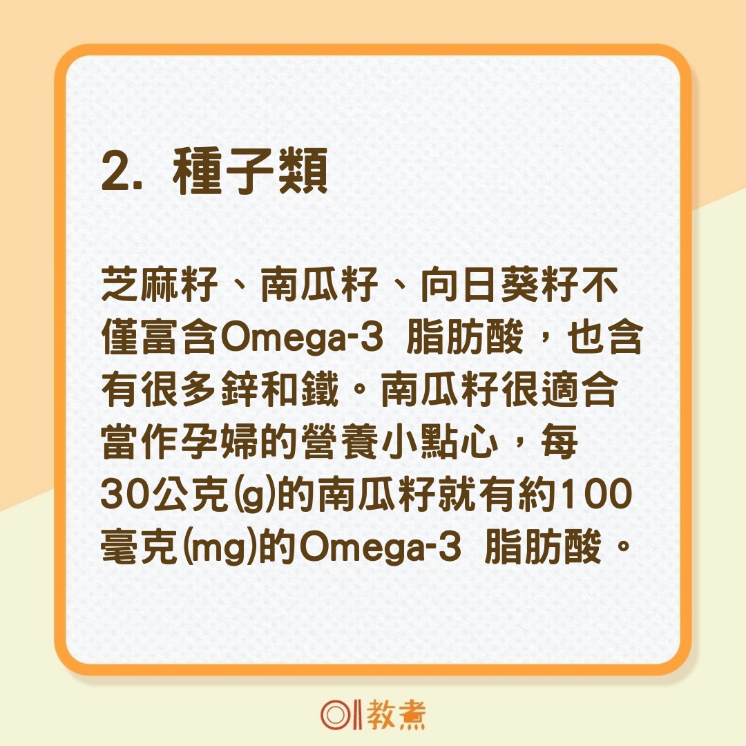 7款富含Omega-3脂肪酸的食物（01製圖）