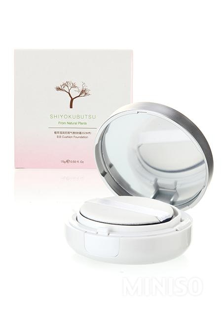 Miniso Shiyokubutsu From Natural Plants Moisture Cushion Makeup Base	（$45；Miniso）