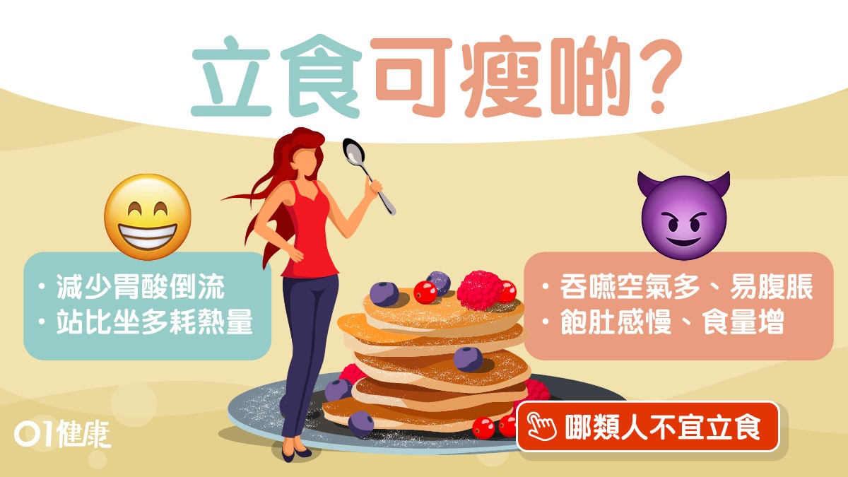 【減肥】立食會瘦又防胃酸倒流?站着吃你最關心的4件事1類人不宜 【減肥】立食會瘦又防胃酸倒流?站着吃你最關心的4件事1類人不宜