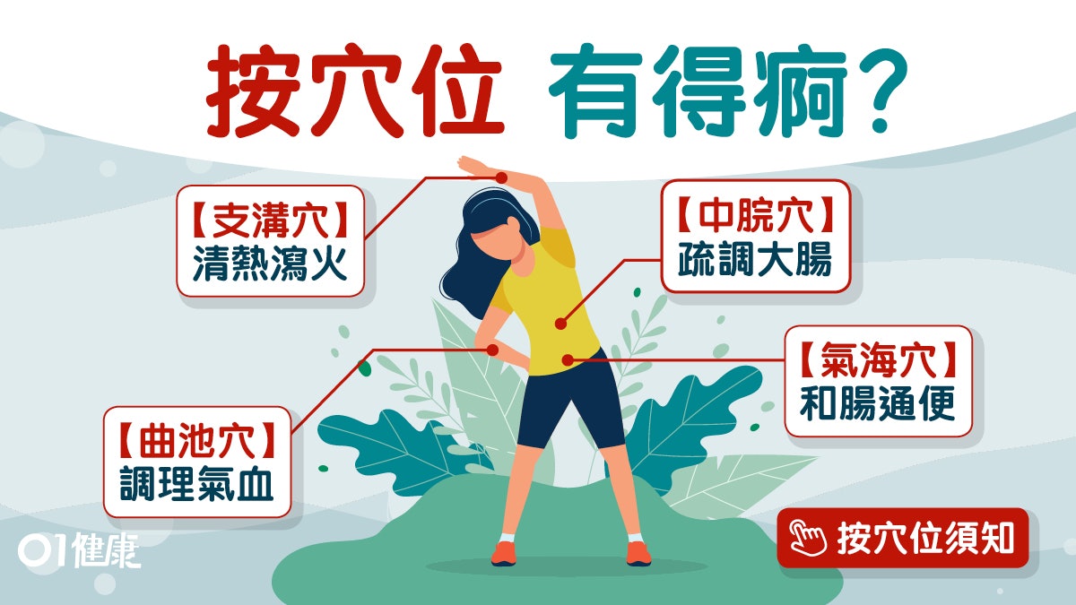 便秘穴位 助腸道蠕動7大穴位按幾耐最好 按完再揉肚效果更佳 便秘穴位 助腸道蠕動7大穴位按幾耐最好 按完再揉肚效果更佳