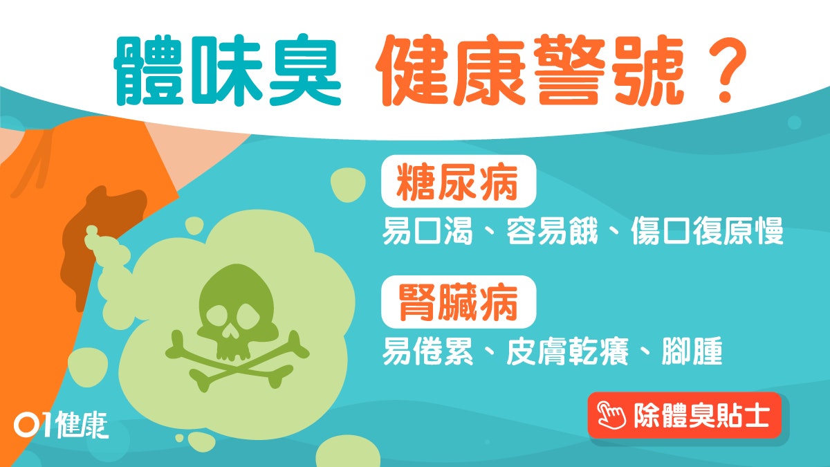 【體臭成因】體味重可能是糖尿病、腎病警號!夏天必讀減汗臭7招 【體臭成因】體味重可能是糖尿病、腎病警號!夏天必讀減汗臭7招