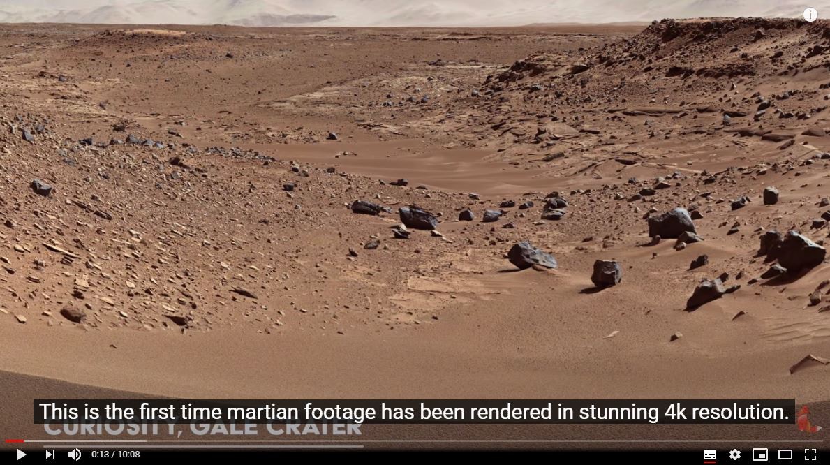 【延伸阅读】美国航太总署(NASA)的精神号、机会号和好奇号火星探测车曾传回许多让人啧啧称奇的数位影像,英国的ElderFox Documentaries团队将这些第一手照片汇集起来,制作成10分钟的超高解析度4K影片(YouTube@ElderFox Documentaries)