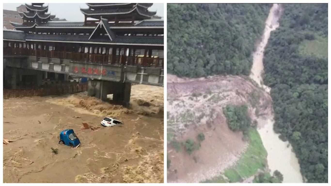 內地洪災｜湖北恩施建始縣城被淹　重慶武隆區現堰塞湖需疏散民眾